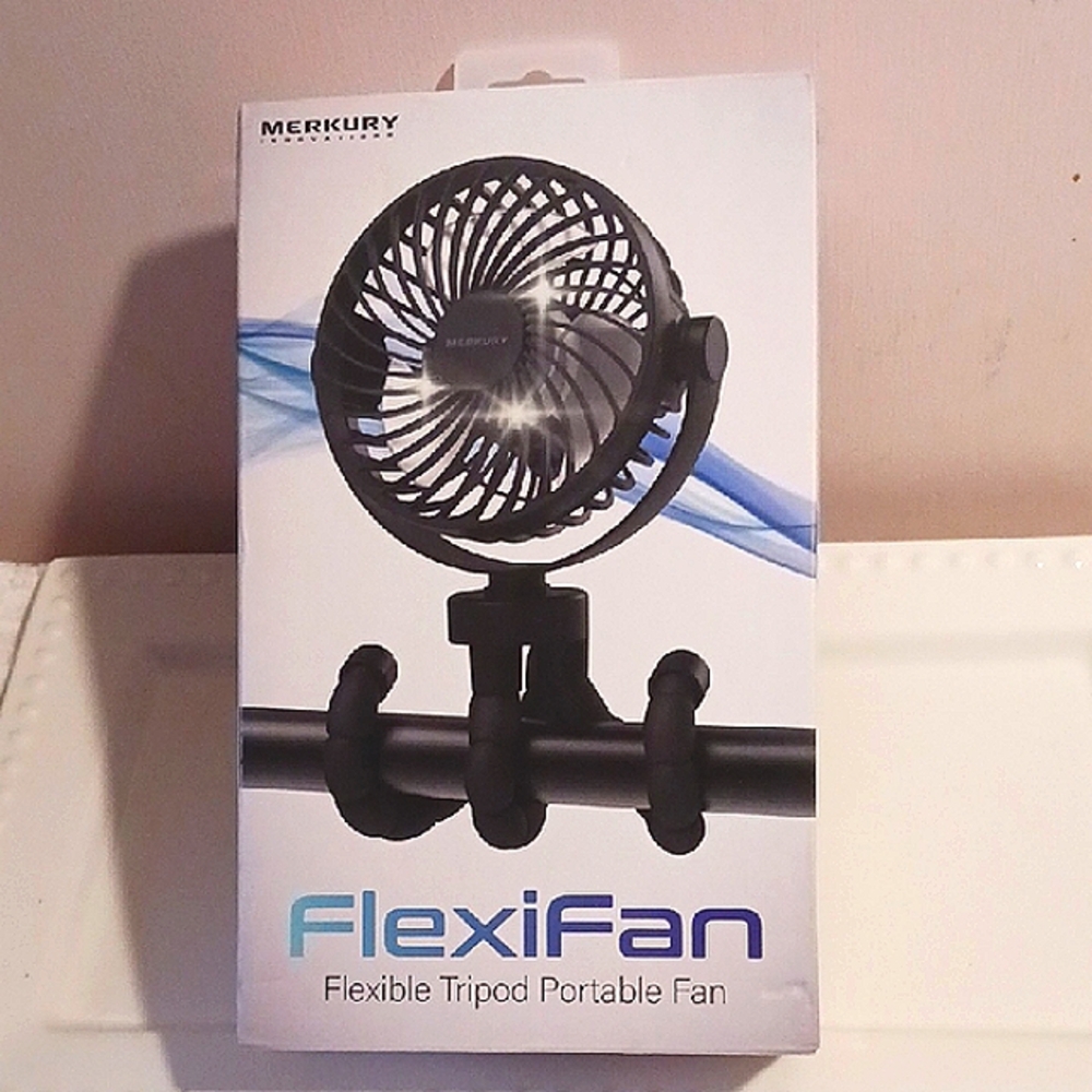 Merkury FlexiFan Black Portable Fan